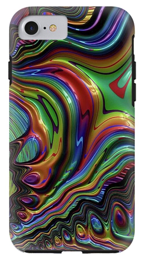 Liquid Rainbow Fractal 24 - Phone Case