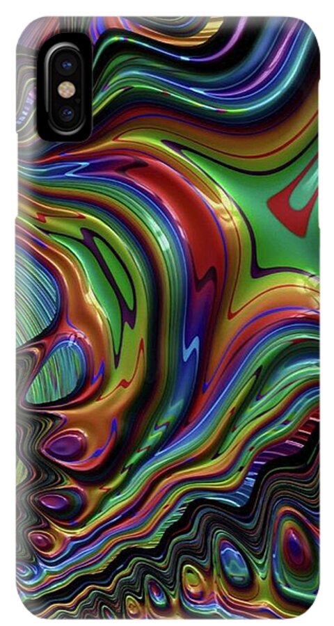 Liquid Rainbow Fractal 24 - Phone Case