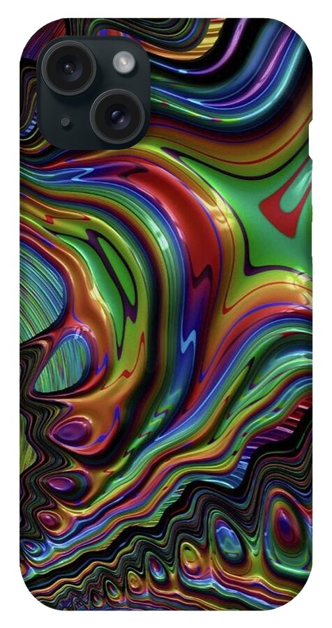 Liquid Rainbow Fractal 24 - Phone Case