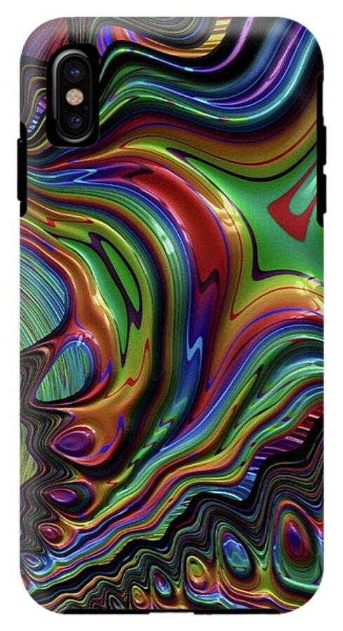 Liquid Rainbow Fractal 24 - Phone Case