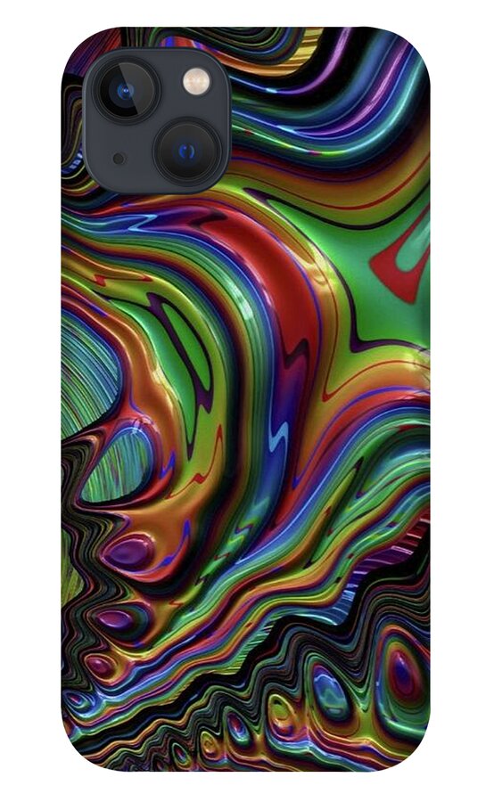 Liquid Rainbow Fractal 24 - Phone Case