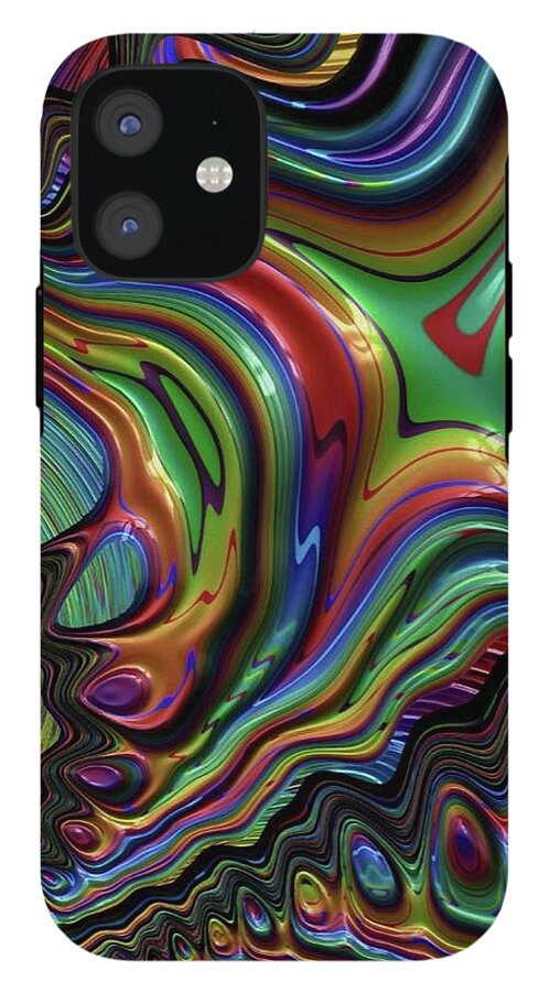 Liquid Rainbow Fractal 24 - Phone Case