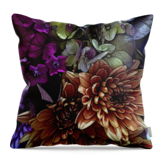 October Flowers 1 - Throw Pillow