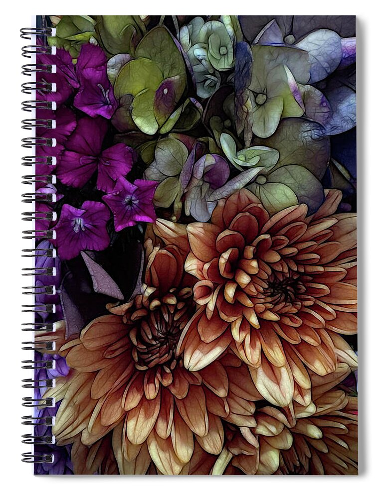 October Flowers 1 - Spiral Notebook