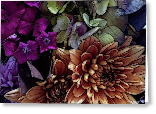 October Flowers 1 - Greeting Card
