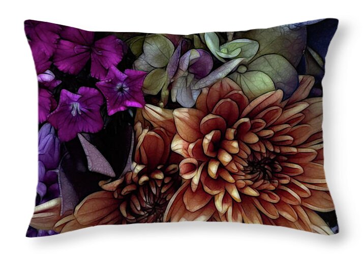 October Flowers 1 - Throw Pillow