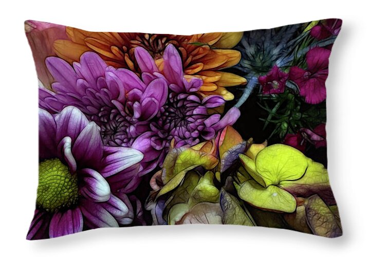 October Flowers 6 - Throw Pillow
