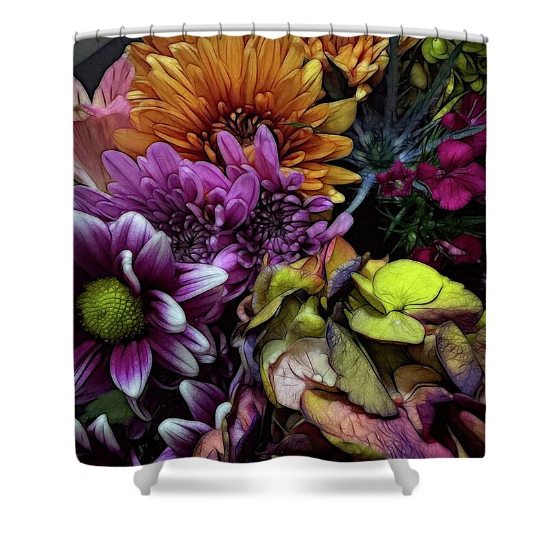 October Flowers 6 - Shower Curtain