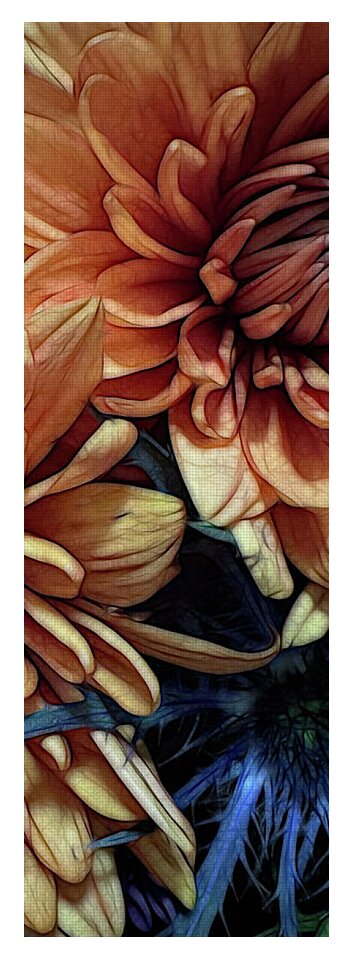 October Flowers 8 Vibrant Orange Flowers Close-Up - Yoga Mat
