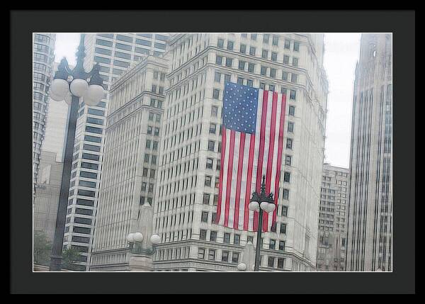 Patriotic Chicago - Framed Print