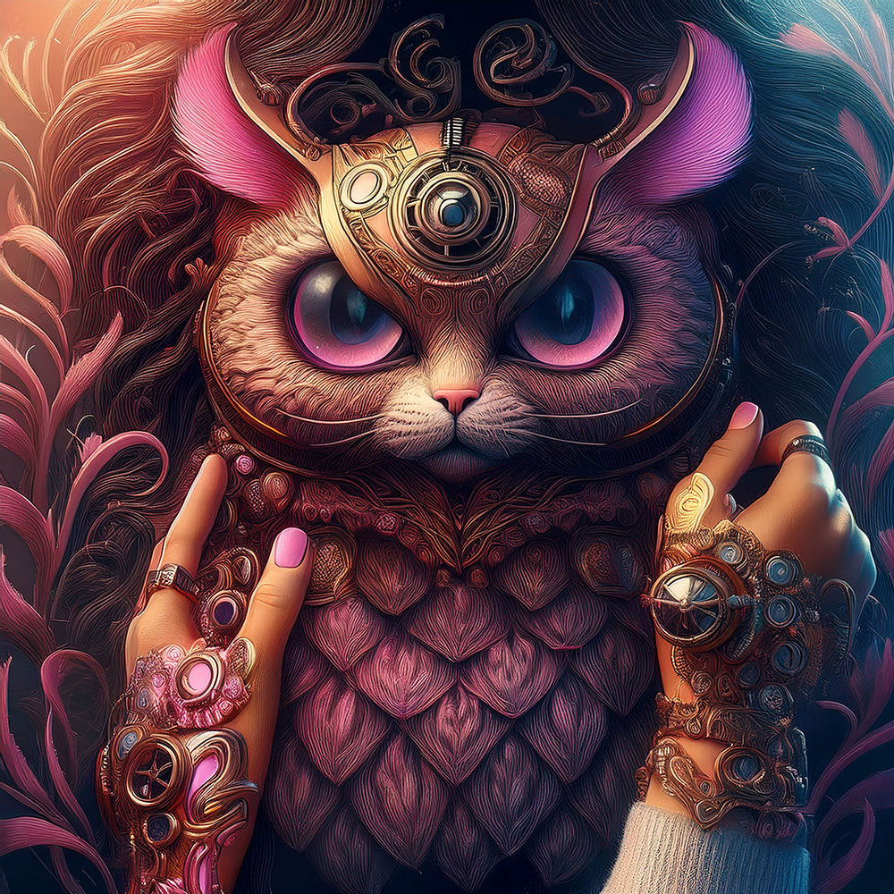 Pet The Steampunk Cat Digital Image Download