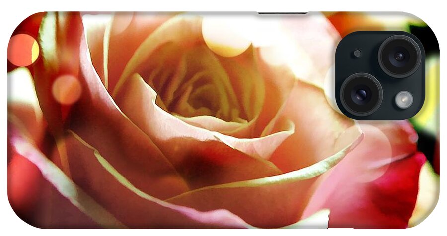 Pink Rose in Sparkling Lights - Phone Case
