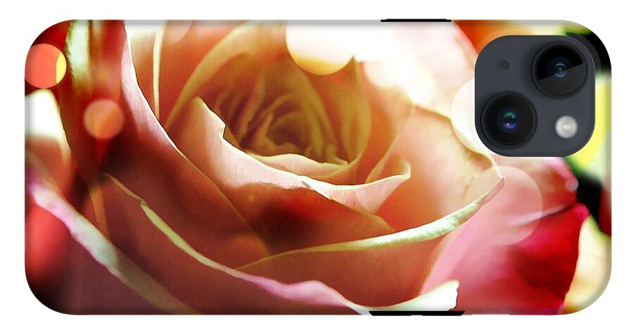 Pink Rose in Sparkling Lights - Phone Case