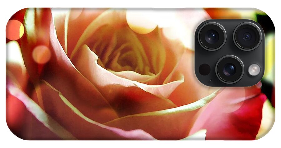 Pink Rose in Sparkling Lights - Phone Case