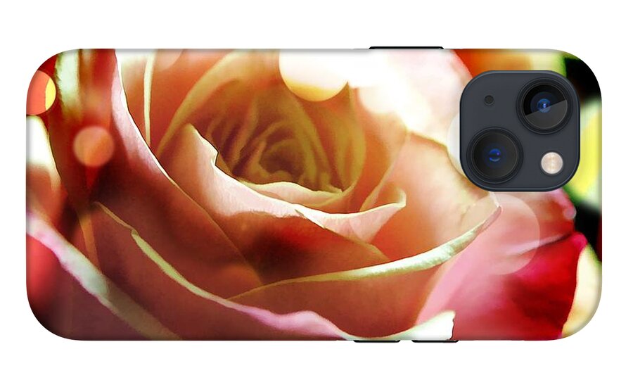 Pink Rose in Sparkling Lights - Phone Case