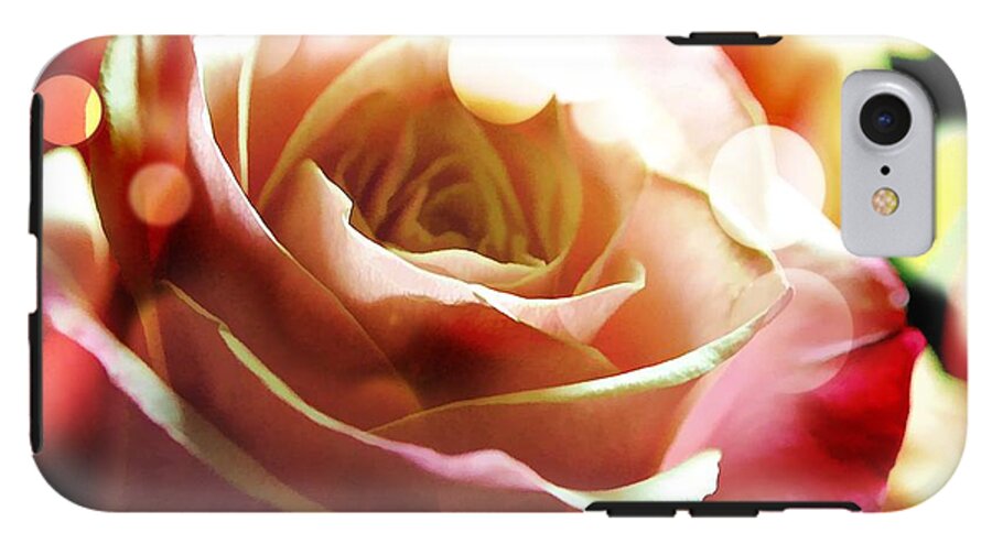 Pink Rose in Sparkling Lights - Phone Case
