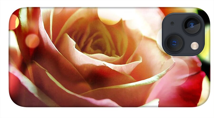Pink Rose in Sparkling Lights - Phone Case