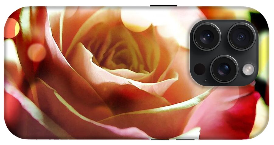 Pink Rose in Sparkling Lights - Phone Case