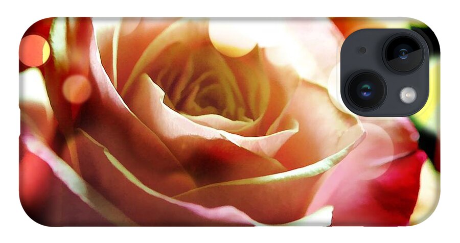 Pink Rose in Sparkling Lights - Phone Case