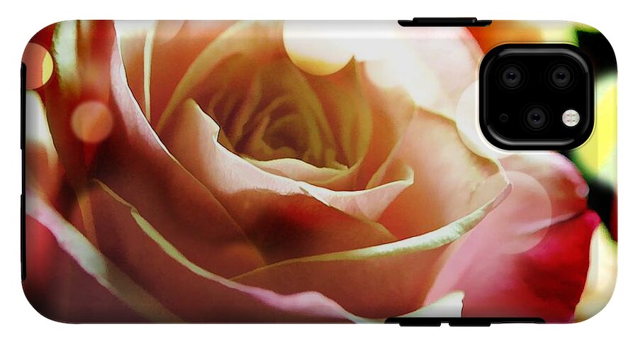 Pink Rose in Sparkling Lights - Phone Case