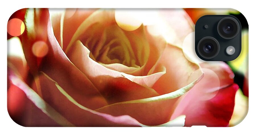 Pink Rose in Sparkling Lights - Phone Case