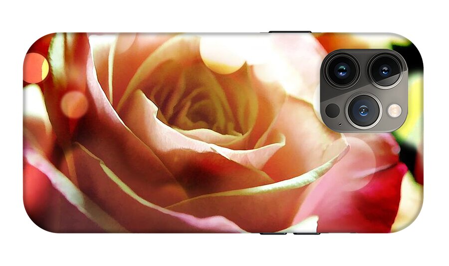 Pink Rose in Sparkling Lights - Phone Case
