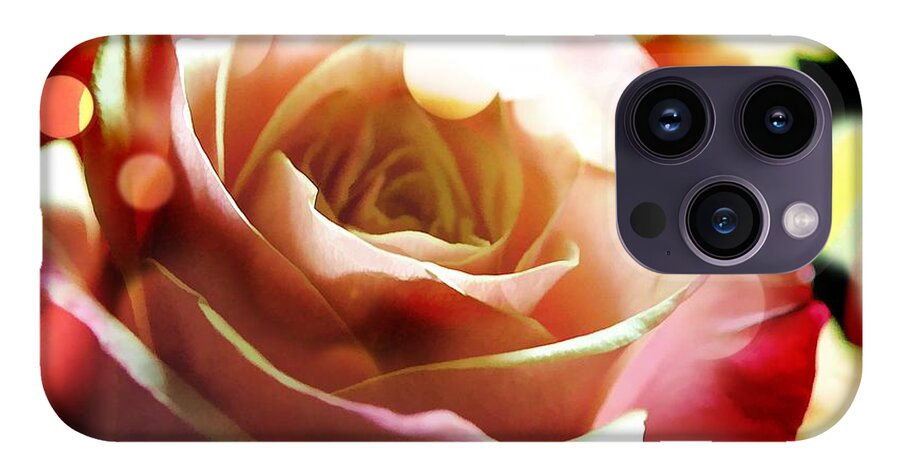 Pink Rose in Sparkling Lights - Phone Case
