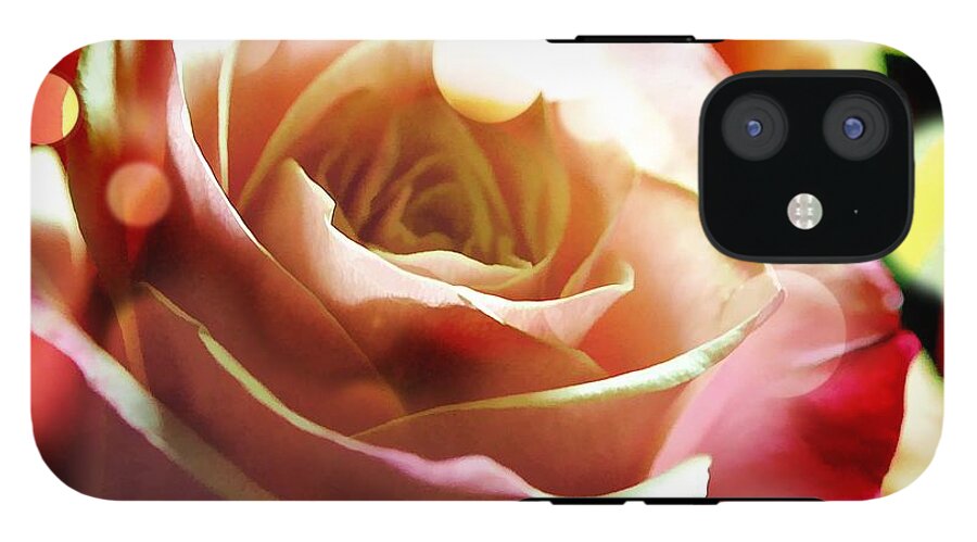 Pink Rose in Sparkling Lights - Phone Case