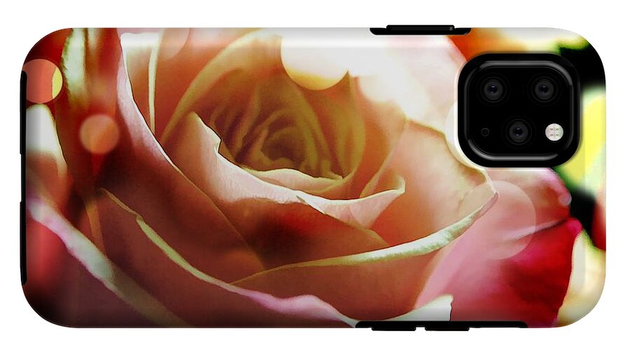 Pink Rose in Sparkling Lights - Phone Case