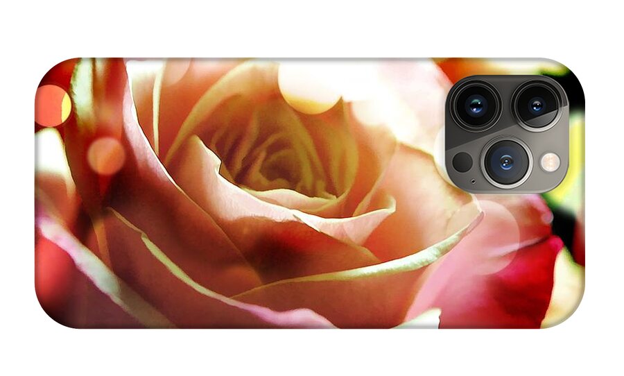 Pink Rose in Sparkling Lights - Phone Case