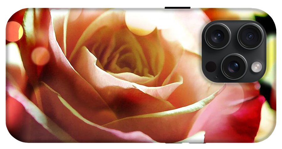 Pink Rose in Sparkling Lights - Phone Case