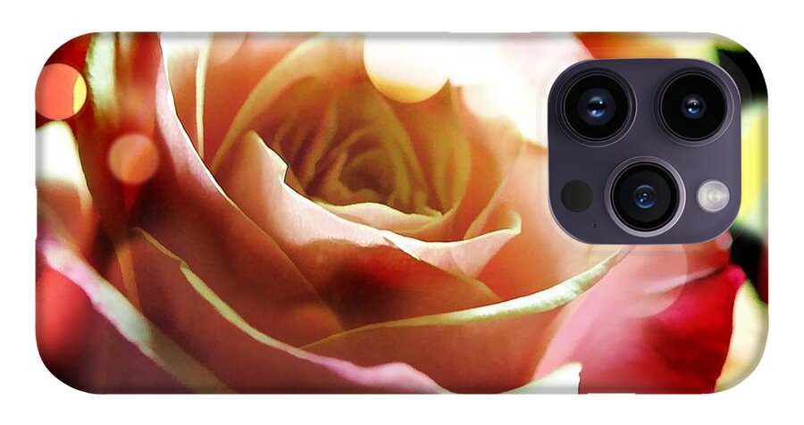 Pink Rose in Sparkling Lights - Phone Case