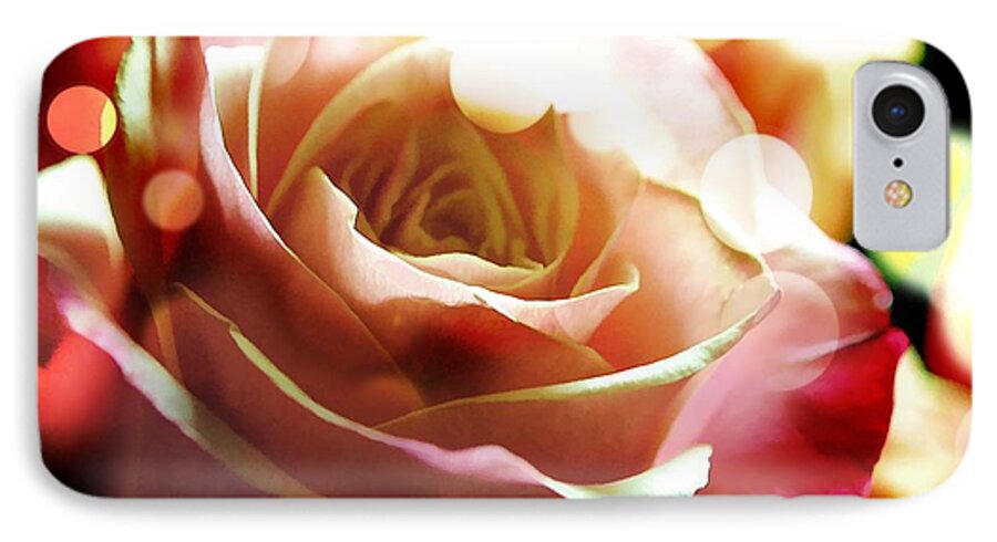 Pink Rose in Sparkling Lights - Phone Case