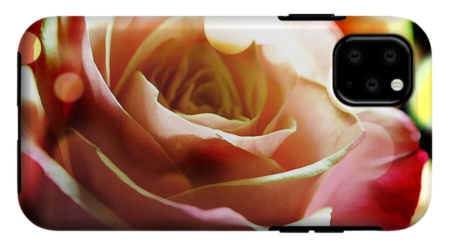 Pink Rose in Sparkling Lights - Phone Case