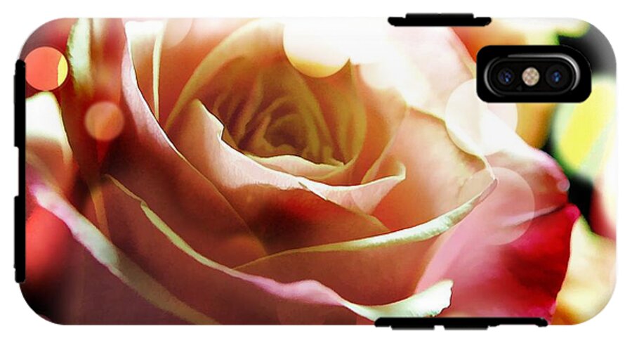 Pink Rose in Sparkling Lights - Phone Case