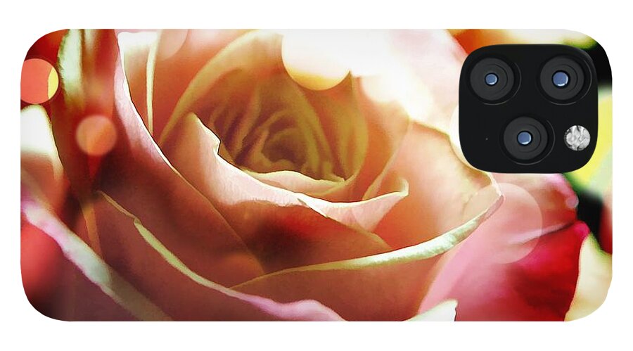Pink Rose in Sparkling Lights - Phone Case
