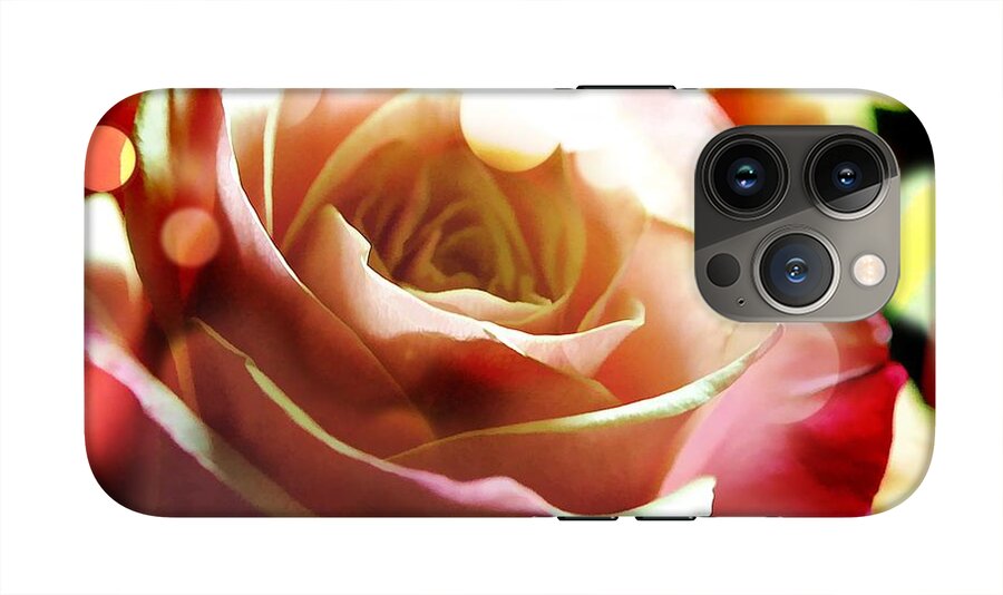 Pink Rose in Sparkling Lights - Phone Case