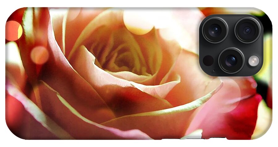Pink Rose in Sparkling Lights - Phone Case