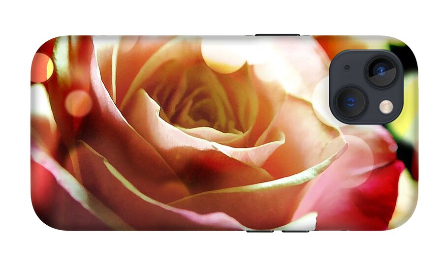 Pink Rose in Sparkling Lights - Phone Case