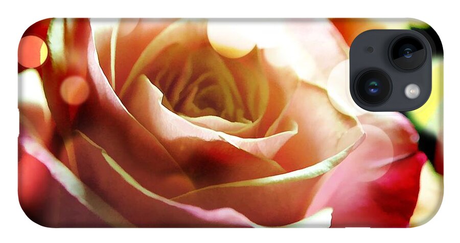 Pink Rose in Sparkling Lights - Phone Case