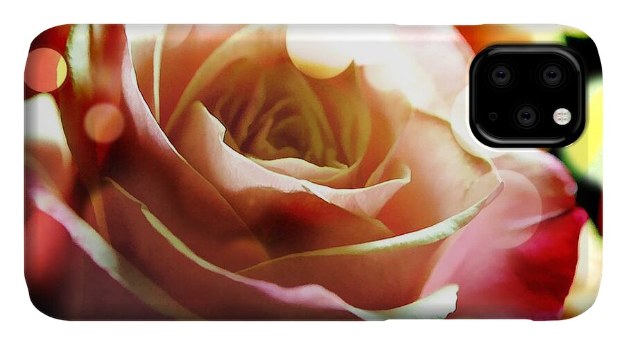 Pink Rose in Sparkling Lights - Phone Case