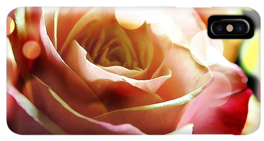 Pink Rose in Sparkling Lights - Phone Case