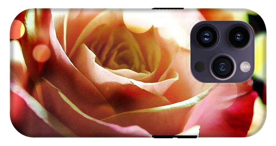Pink Rose in Sparkling Lights - Phone Case