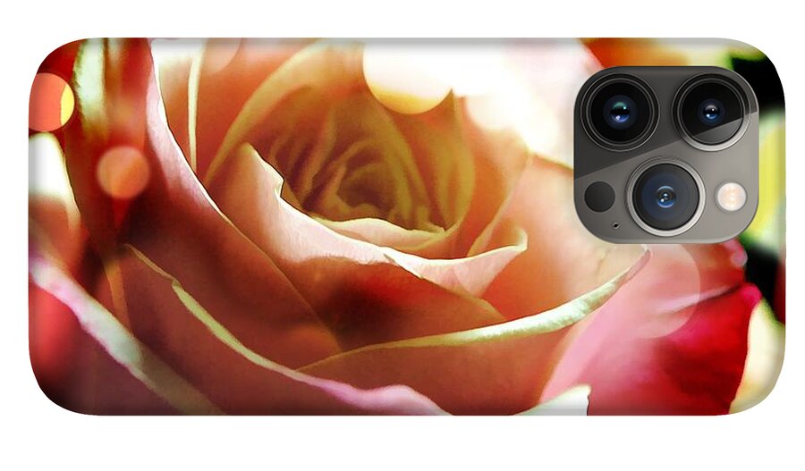 Pink Rose in Sparkling Lights - Phone Case