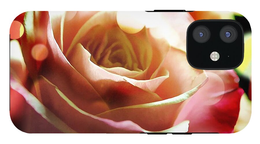 Pink Rose in Sparkling Lights - Phone Case