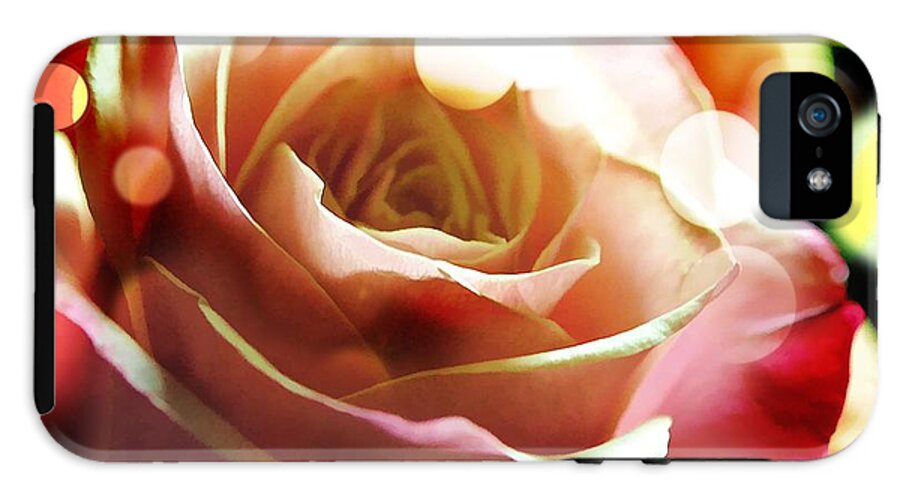Pink Rose in Sparkling Lights - Phone Case