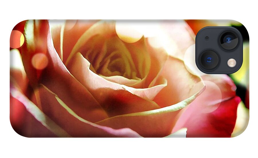 Pink Rose in Sparkling Lights - Phone Case