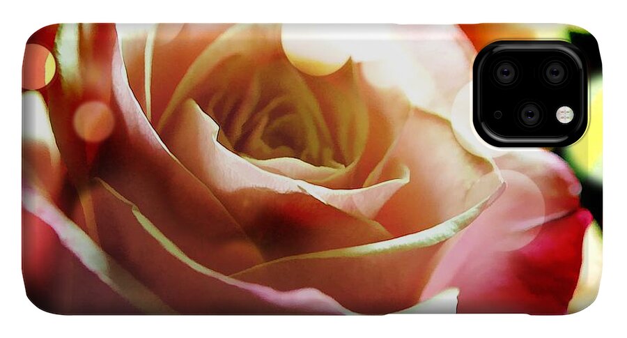 Pink Rose in Sparkling Lights - Phone Case