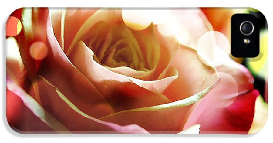 Pink Rose in Sparkling Lights - Phone Case