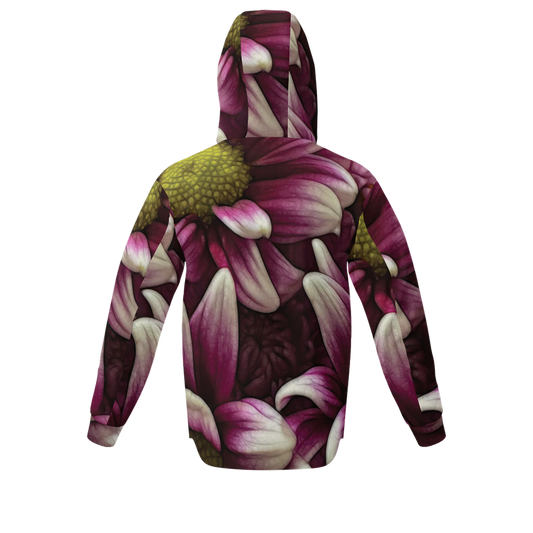 October Flowers 7 Unisex Fleece-Lined Quarter Zip Pocket Hoodie